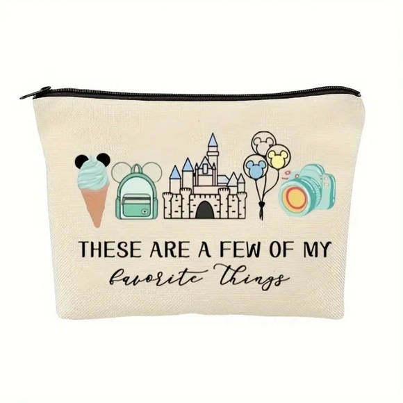 🏰 Disney Inspired Vacation Cosmetic Makeup Bag Disneyland Magic Kingdom Snacks - Picture 3 of 8